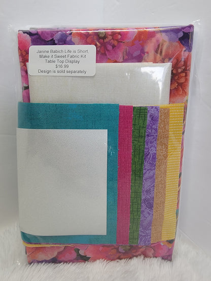 FABRIC KIT for Janine Babich Life is Short, Make it Sweet With Hoffman Whimsical Floral Garden Line