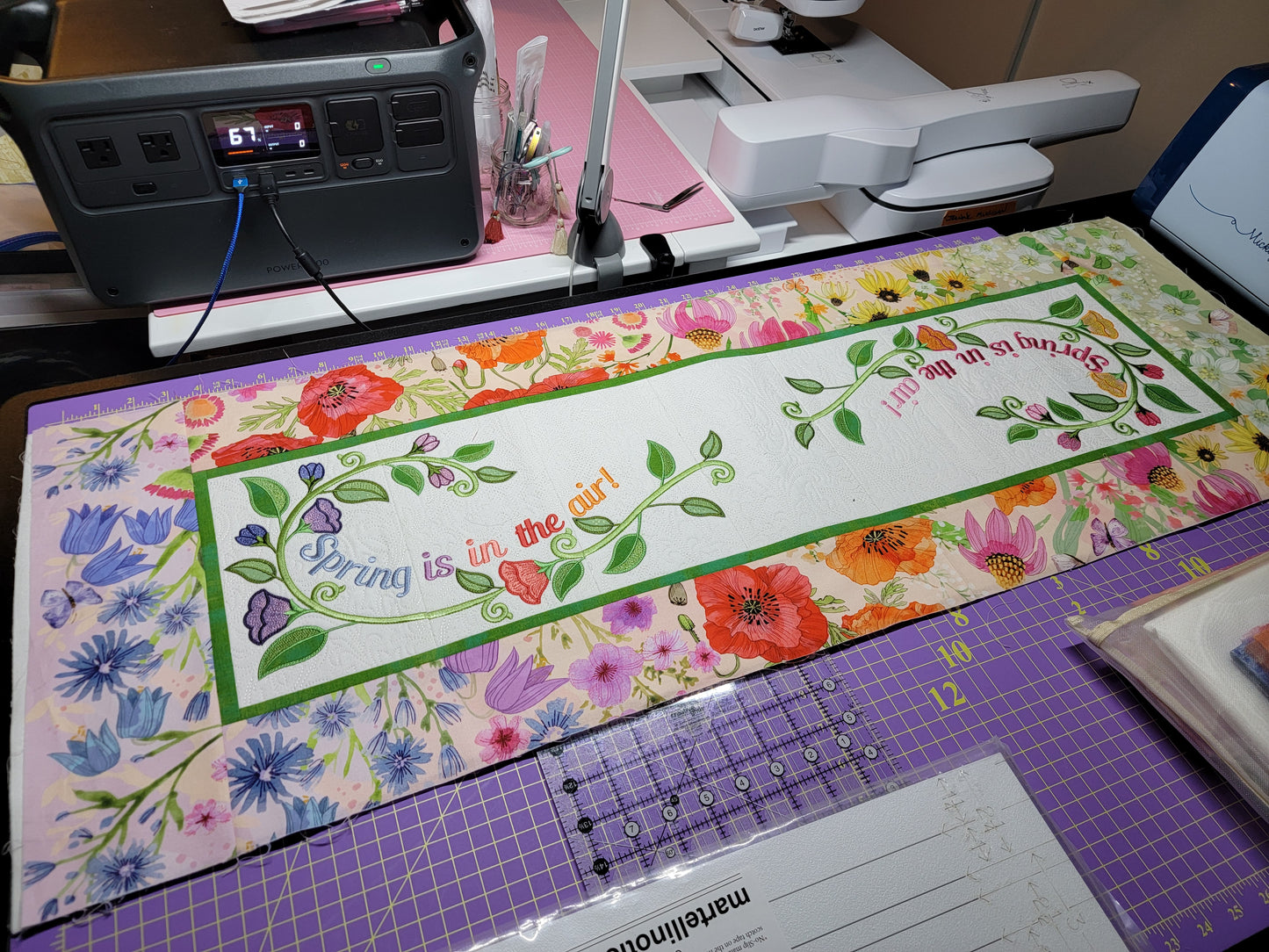 Spring Is In the Air Fabric Kit for the Janine Babich Design WITH THREAD SUGGESTIONS  use drop down options for selecting backing
