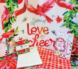 Moda All Is Calm Fabric kit Featuring Love & Cheer Fabric - Kit includes Pattern AND All Fabric for Quilt top.  Backing fabric is OPTIONAL