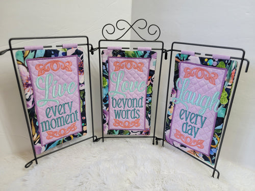 Free Youtube Sew Along: Janine Babich Live, Love, Laugh Table Topper with Karen Bohl. August 15th, 2025. 10:30am-1:30pm PST