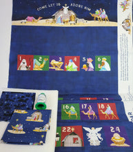 Load image into Gallery viewer, Come Let Us Adore Him Advent Calendar Fabric Kit AND Optional Thread
