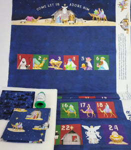 Come Let Us Adore Him Advent Calendar Fabric Kit AND Optional Thread
