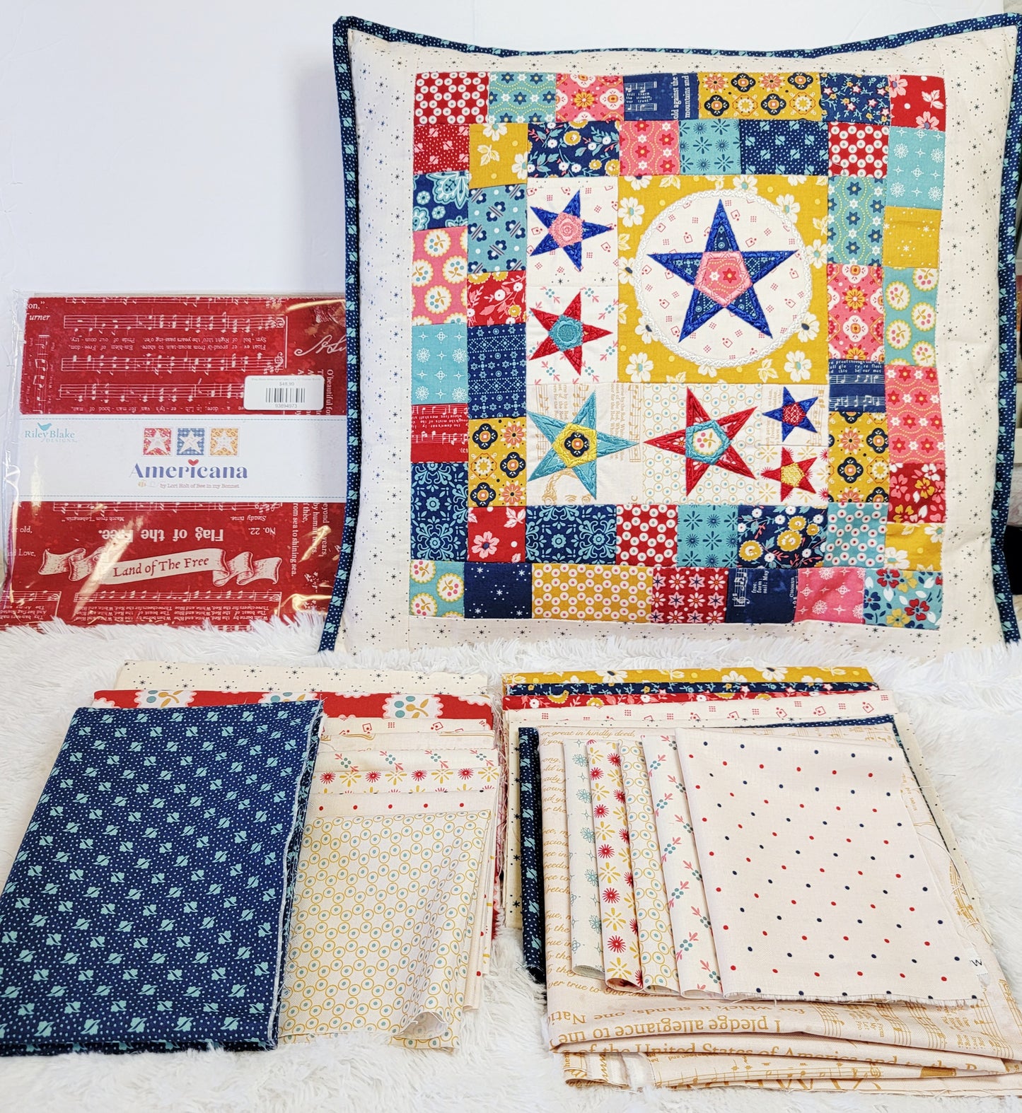 Riley Blake Ameicana Table Runner and/or Pillow Fabric Kits