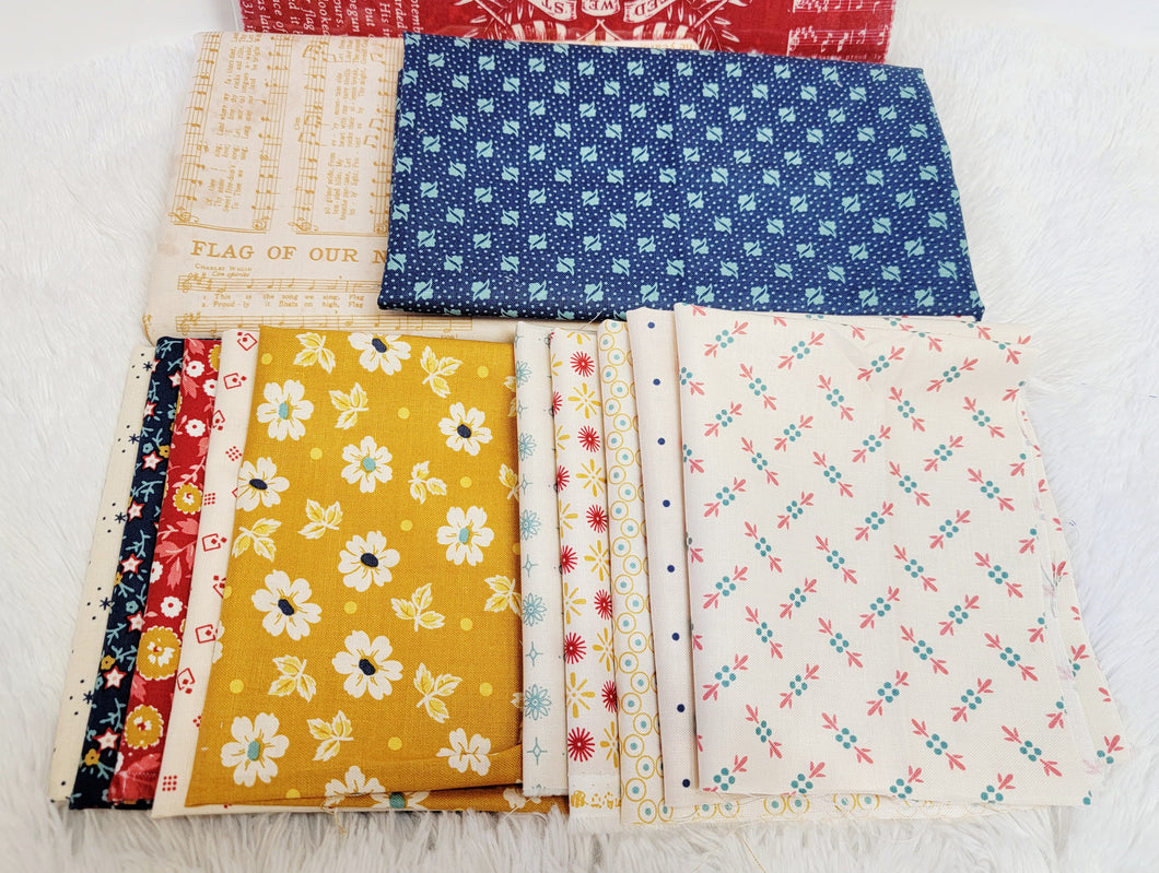 Riley Blake Ameicana Table Runner and/or Pillow Fabric Kits WILL SHIP AT THE END OF AUGUST