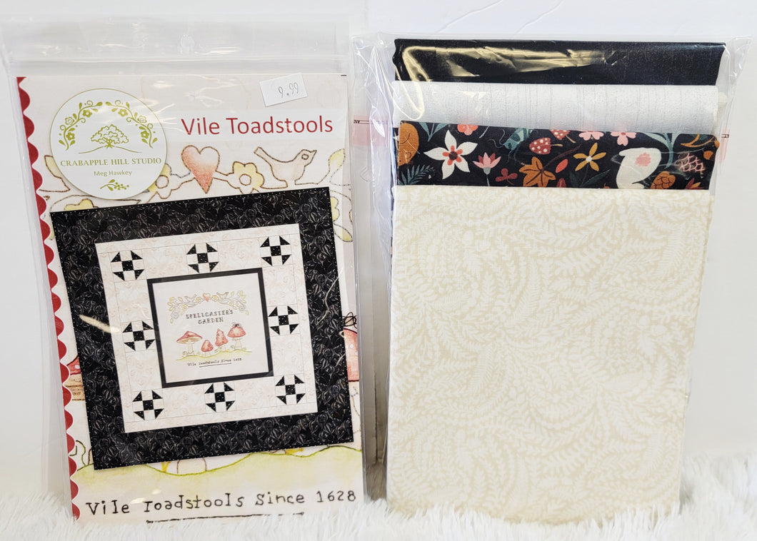 Vile Toadstools by Crabapple Hill Studio Fabric Kit with Optional BINDING OPTIONS - USE DROP DOWN TO MAKE SELECTION