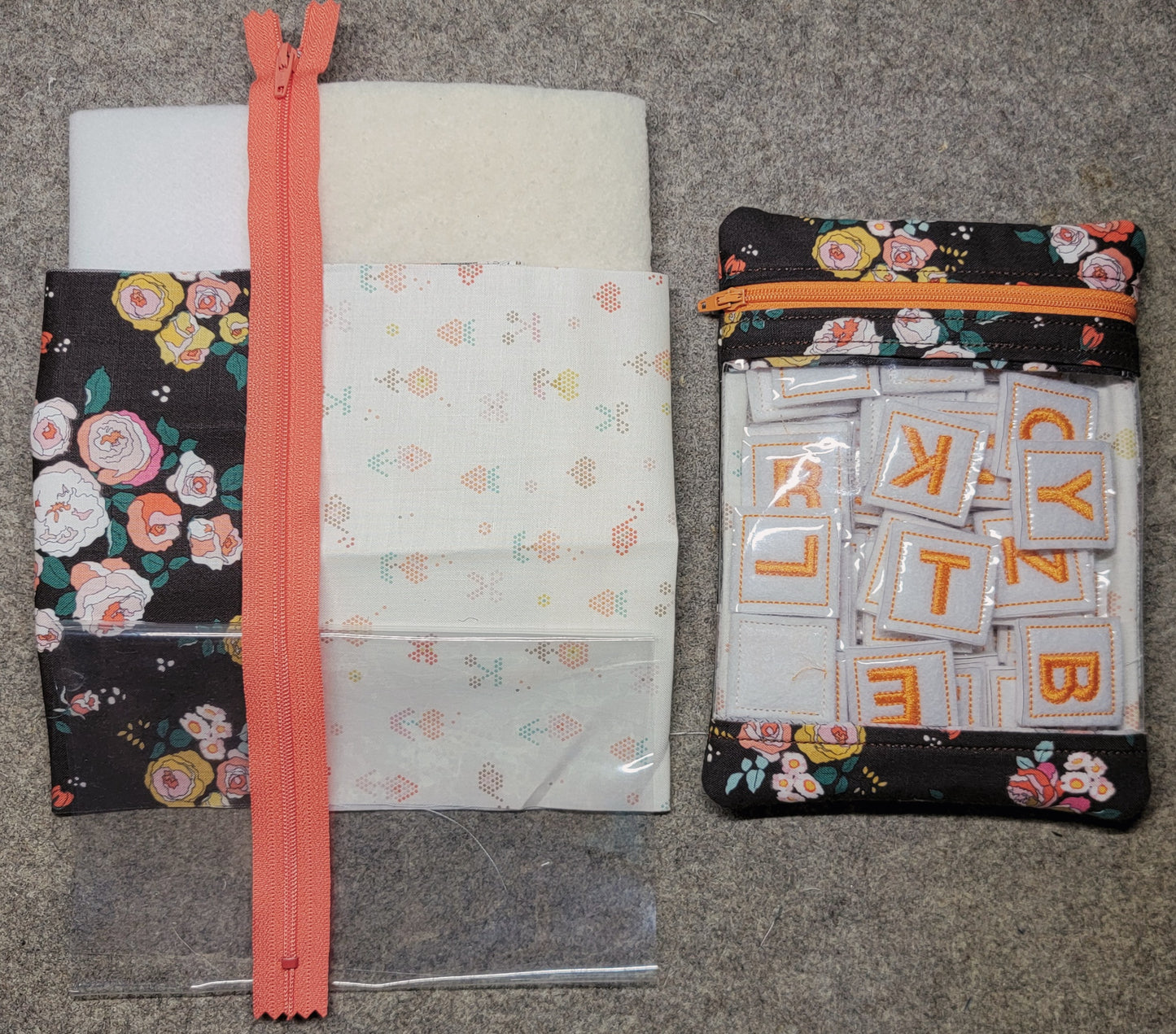 Curated Fabric Kit for Embroidery Garden Fabric Markers with OPTIONAL THREAD OPTIONS.  USE THE DROPDOWN WINDOW TO MAKE YOUR SELECTION