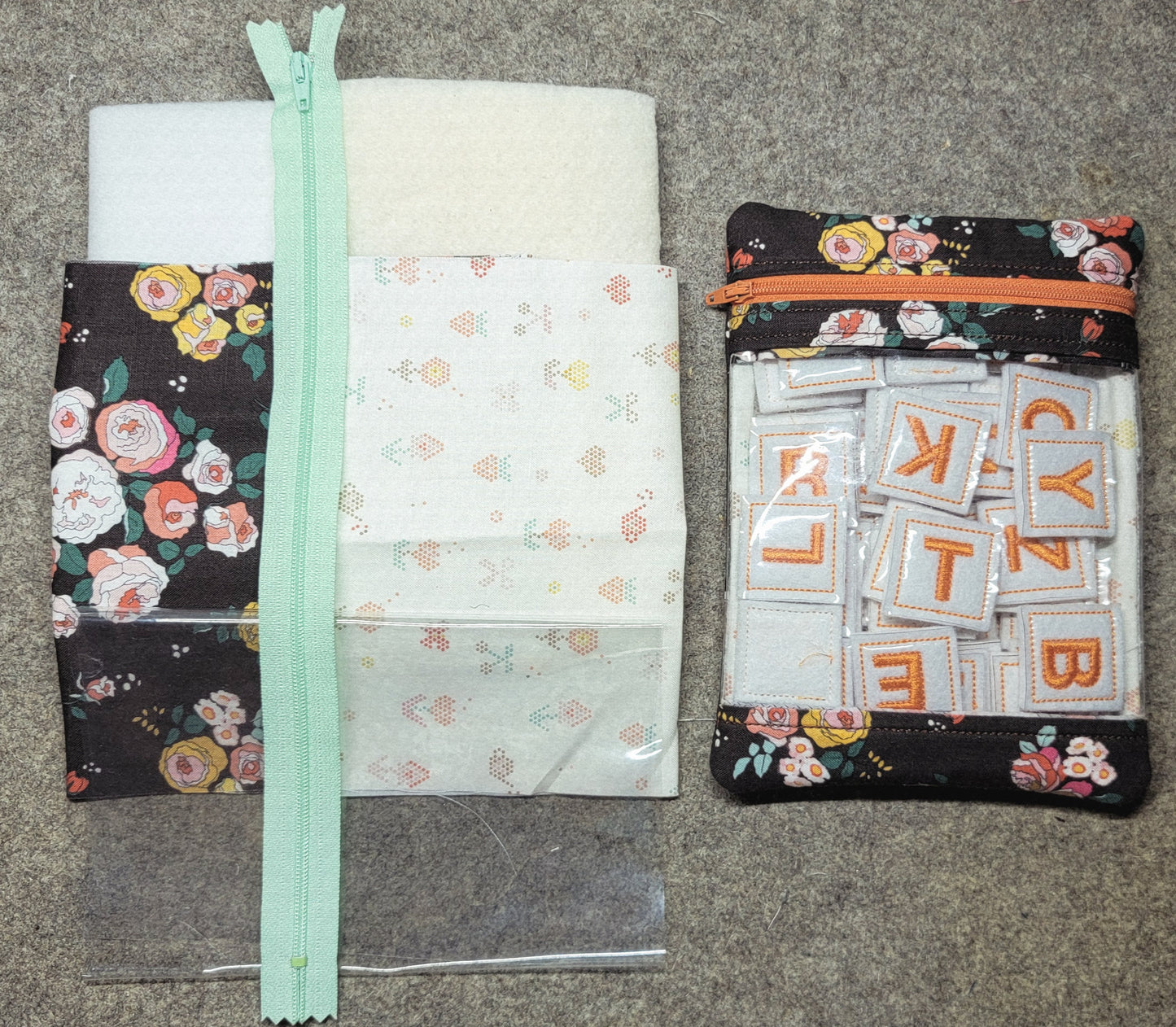 Curated Fabric Kit for Embroidery Garden Fabric Markers with OPTIONAL THREAD OPTIONS.  USE THE DROPDOWN WINDOW TO MAKE YOUR SELECTION