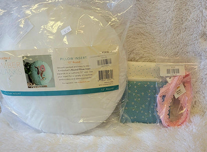 Kimberbell Digital Dealer 2024: January Hello Spring Round Pillow FABRIC KIT AND PILLOW