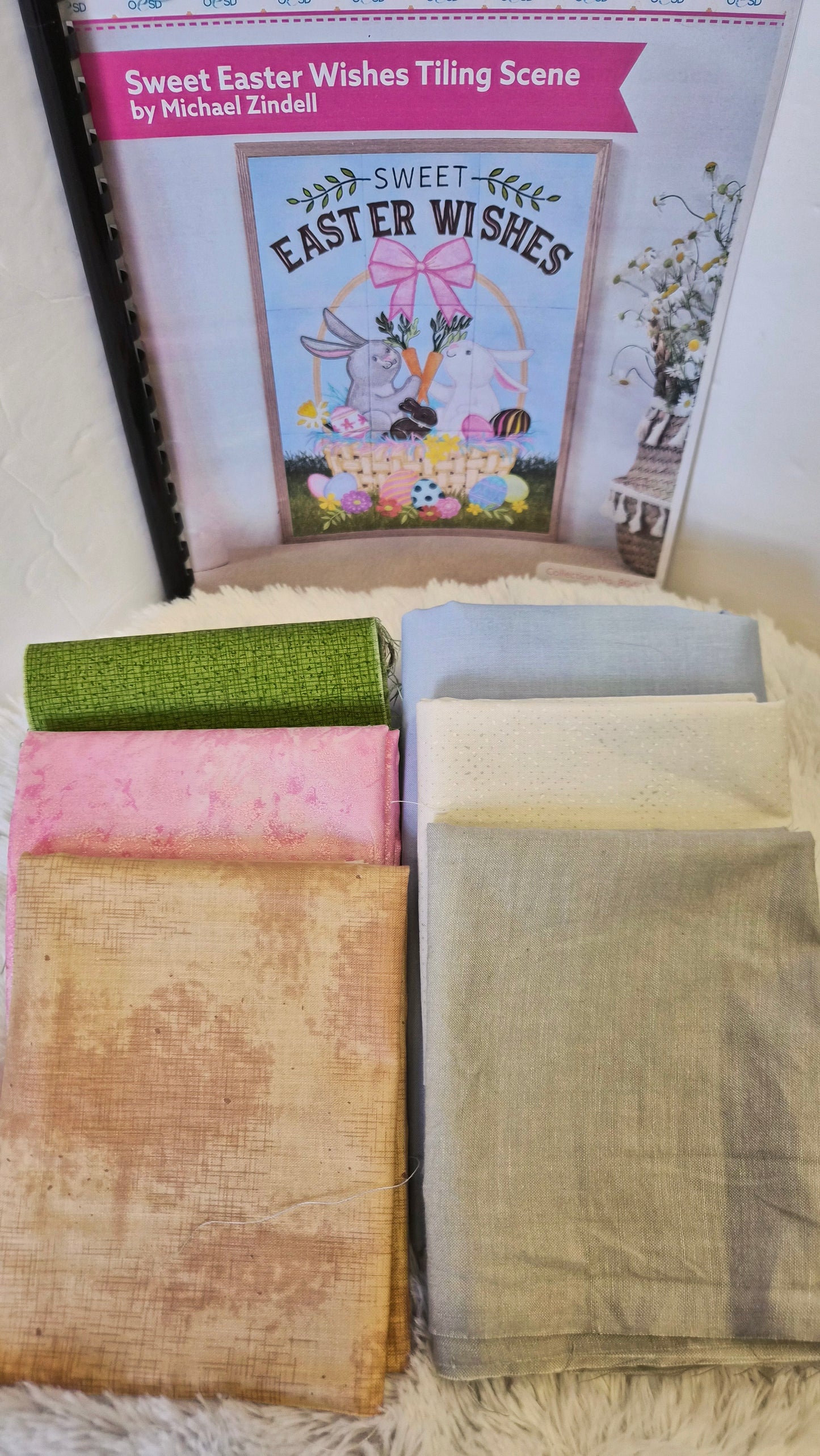 A1's specially Curated Fabric Kit for OESD Sweet Easter Tiling Scene