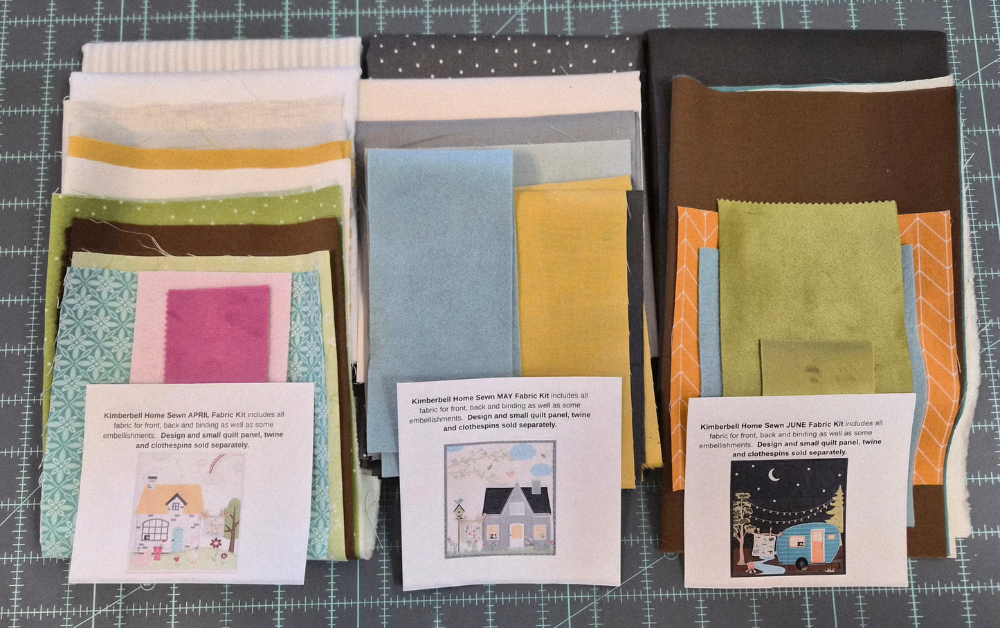 Kimberbell Home Sewn Volume 1 Fabric Kits for April, May and June