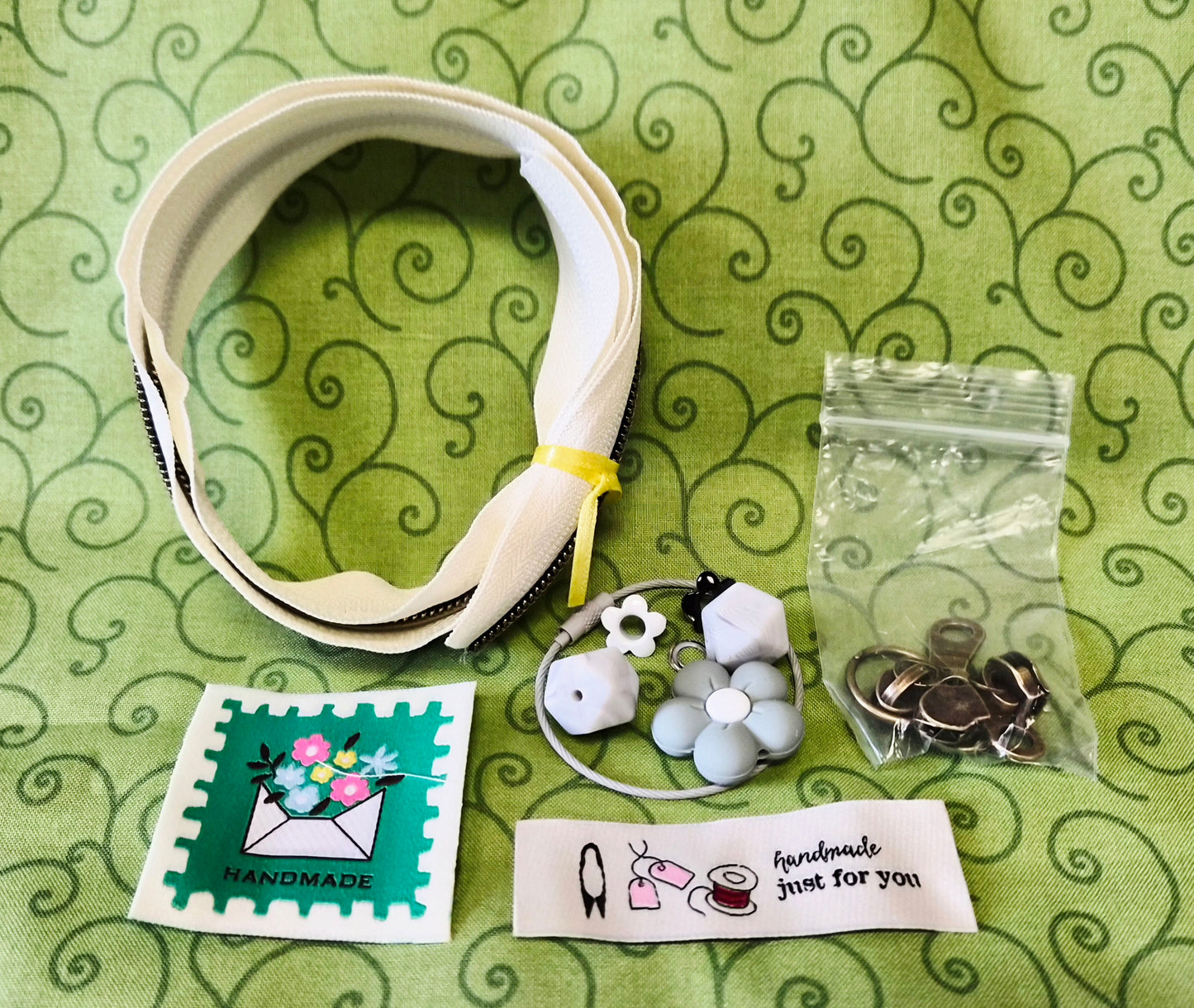 Curated Treasure Packs of Mischief for Minki Kim Zipper Pouch class to go with Cottage / Memories Panel