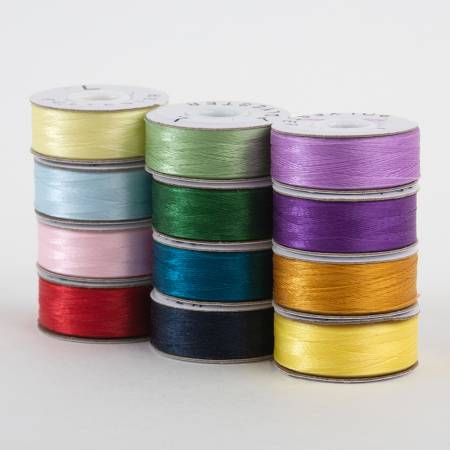 SuperBobs Polyester Bobbin 12pk M-Style Rainbow # 301-12-RBW