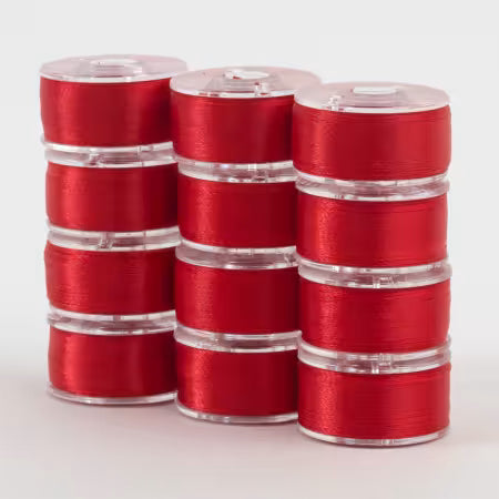 Super Bobs Class 15 Bright Red Bobbins 12-pack 302-12-627
