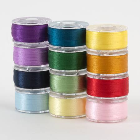 SuperBobs Polyester Bobbin 12pk Class 15 Rainbow # 302-12-RBW