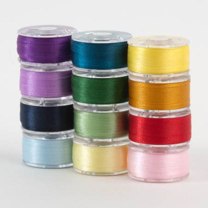 SuperBobs Polyester Bobbin 12pk Class 15 Rainbow # 302-12-RBW
