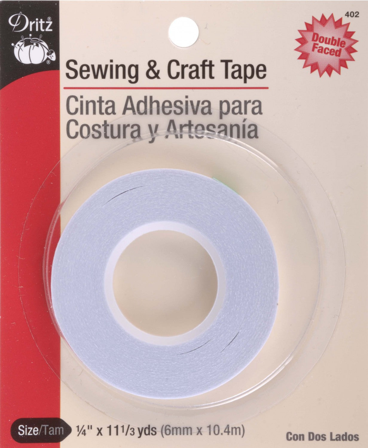 Dritz Double Faced Sewing and Craft Tape 1/4" x 11 1/3 yard #402