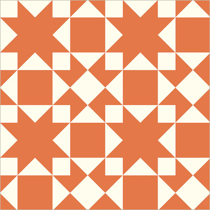 Windham Fabrics Perfect Points II Sawtooth Orange and Jade Fabric Sold by the Yard