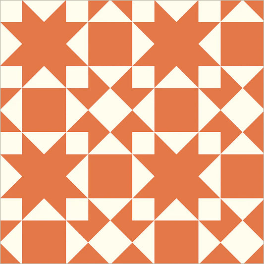Windham Fabrics Perfect Points II Sawtooth Orange and Jade Fabric Sold by the Yard