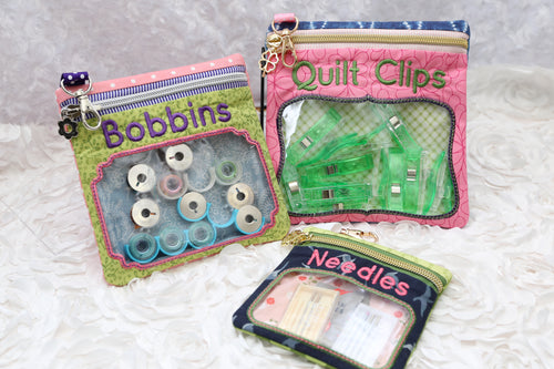 Online Class: Sweet Pea Windowed Zipper Pockets (Wed. 1/29/25 10:30-12:30pm PST)