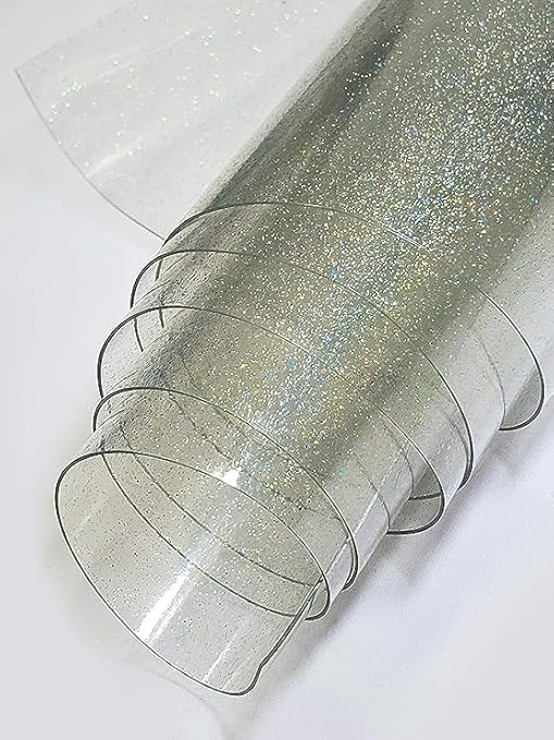 Amazon Affiliate LINK IN DESCRIPTION :12 Gauge Jelly Transparent Sparkle Glossy Plastic Vinyl Fabric / 48" Wide/Sold by The Yard - Clear