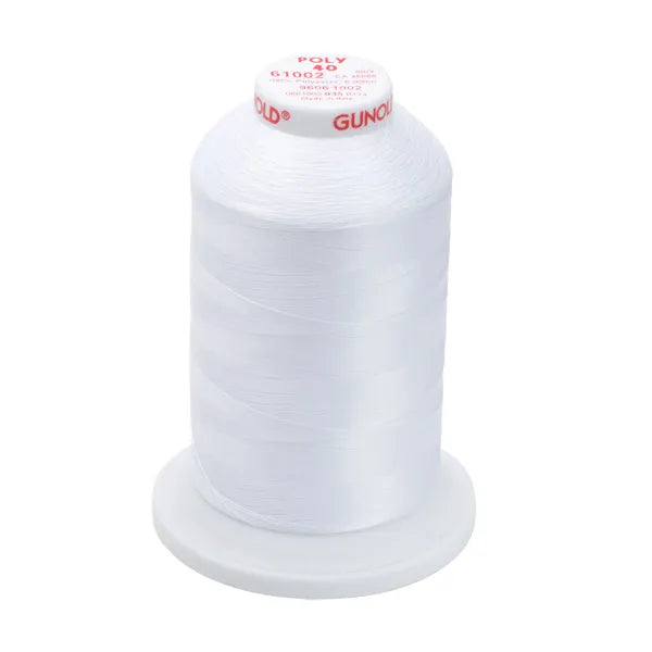 Gunold Poly 40 5000m Spool in Cool Black or Soft White Thread