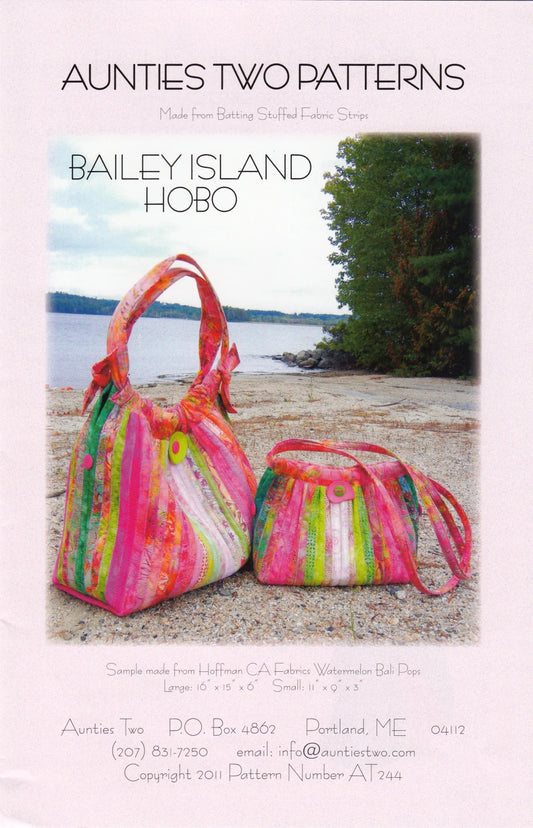 Aunties Two Patterns Bailey Island Hobo Bag Pattern AT244