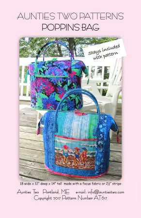 Aunties Two Patterns - Poppin Bags (Stays included with Pattern) AT617
