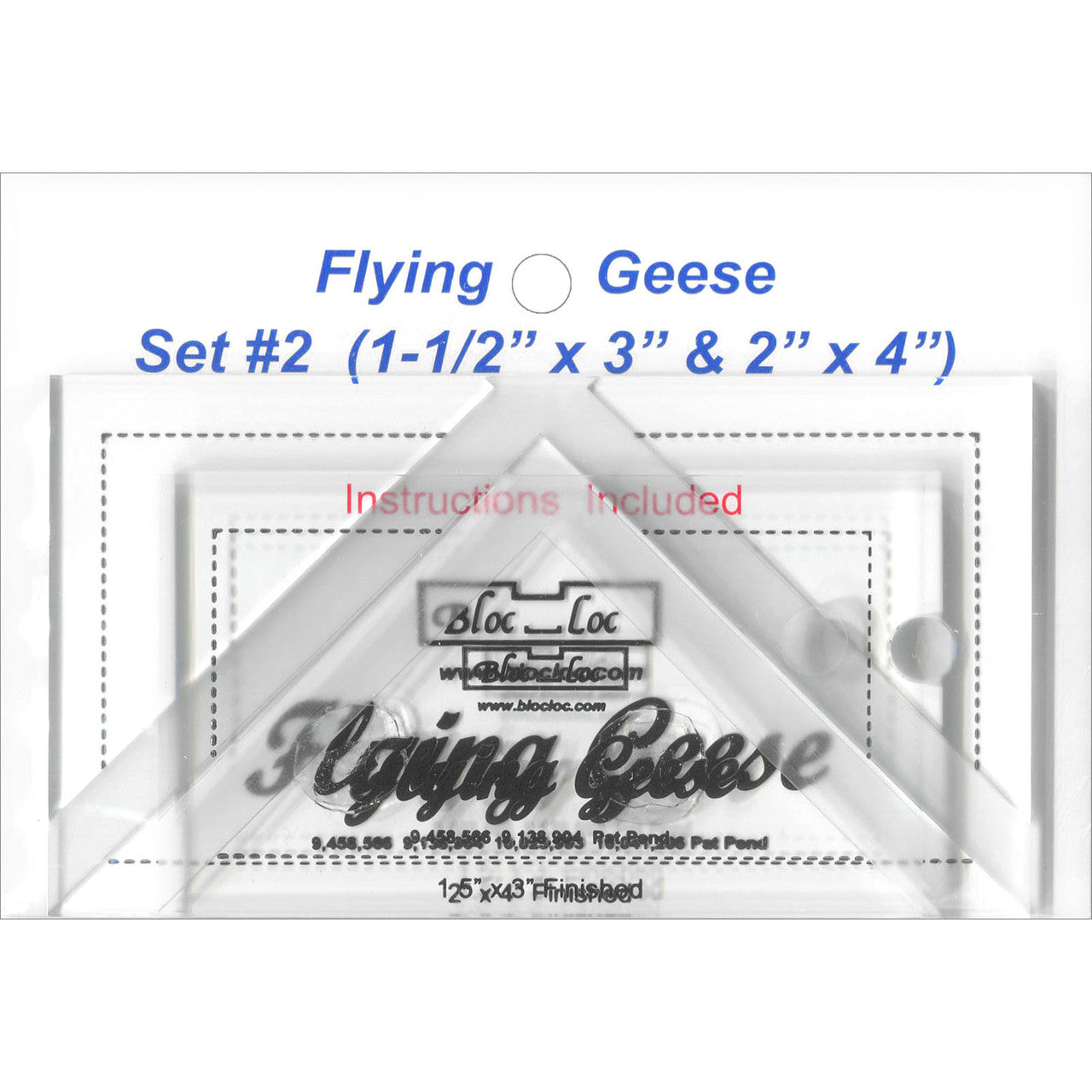 Bloc Loc Flying Geese Ruler VARIOUS SIZES AND SETS - THIS MAY BE A SPECIAL ORDER / Use the dropdown to make your selection.