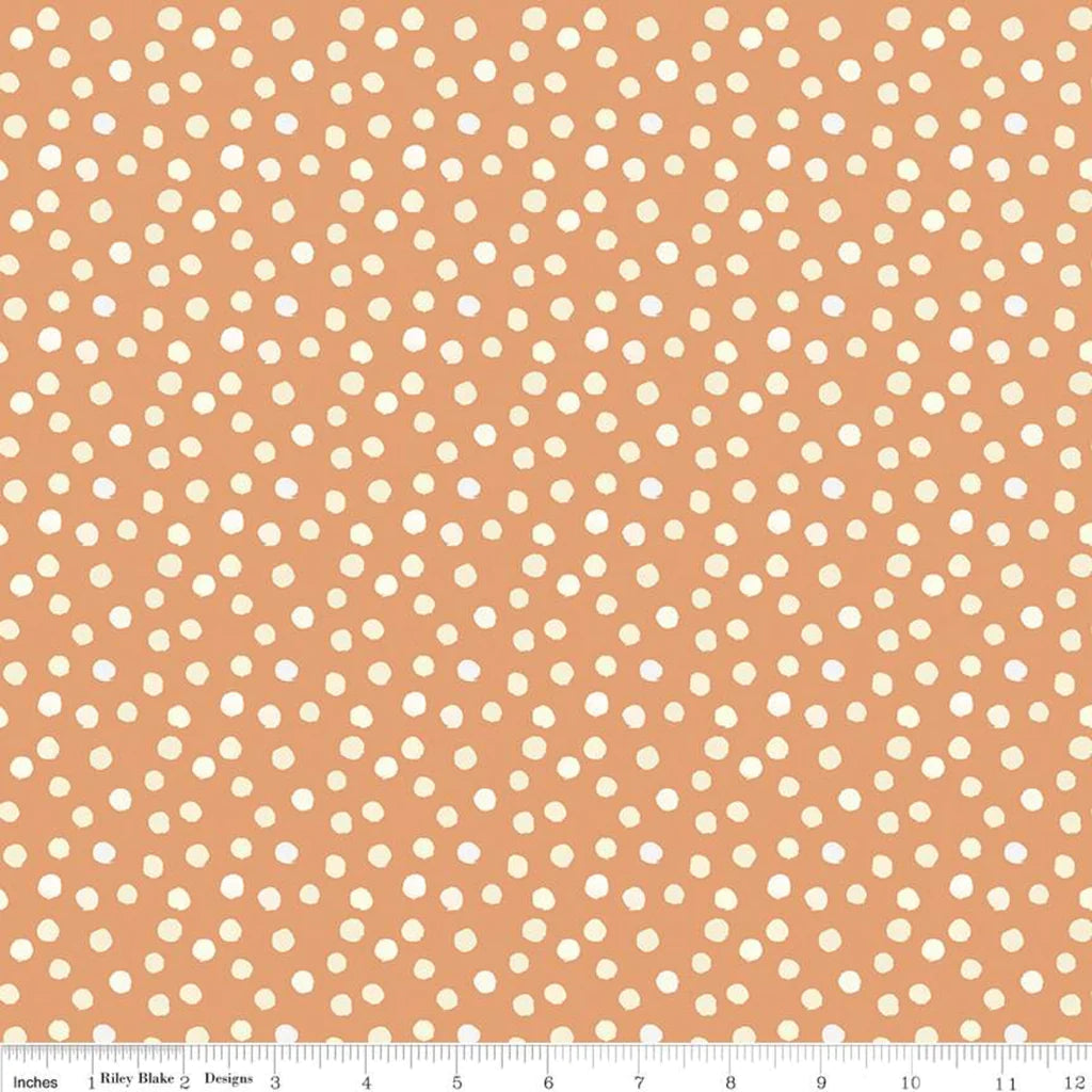 Riley Blake The Littlest family's big day Coral Dots C11494