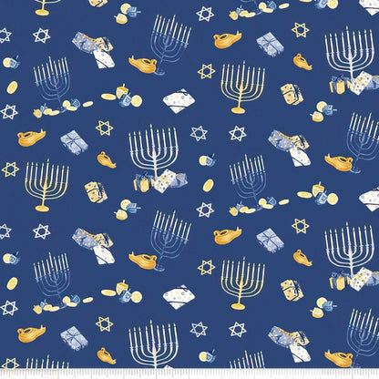 Riley Blake Hanukkah Nights Fabric Collection Sold by the Yard