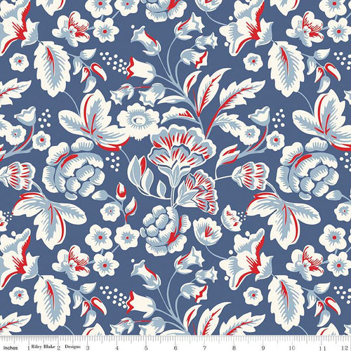 Riley Blake Freedom Garden C15620 Cornflower Fabric  SOLD BY THE YARD