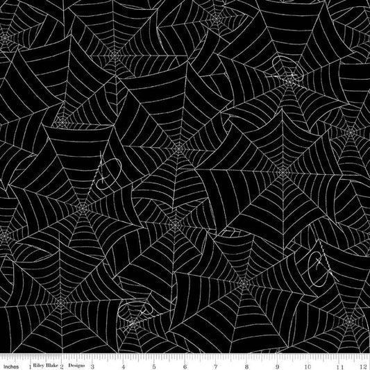 Riley Blake Costume Maker's Act II Web Black Fabric Sold per Yard C16011-BLACK