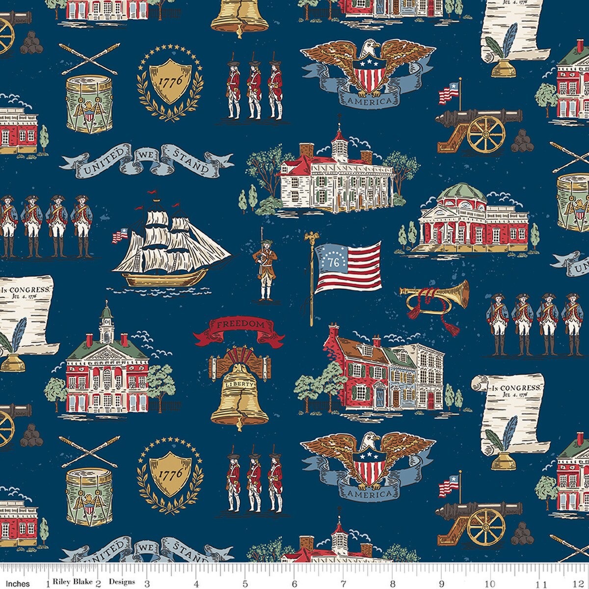Riley Blake Independence Main Oxford C17330 Fabric Sold by the Yard