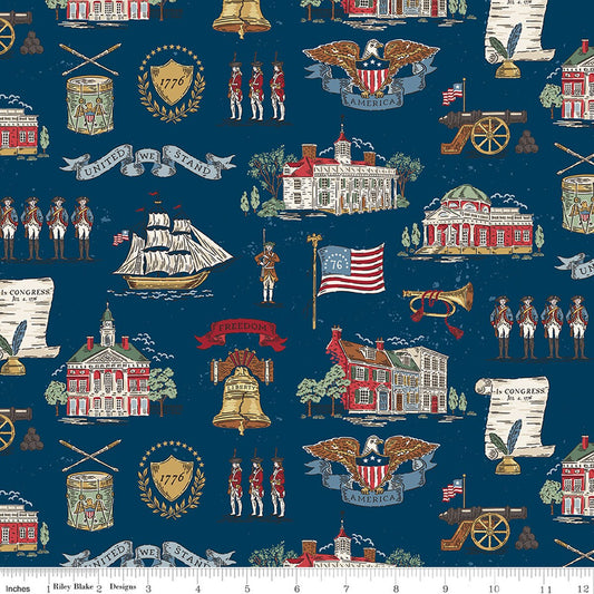 Riley Blake Independence Main Oxford C17330 Fabric Sold by the Yard