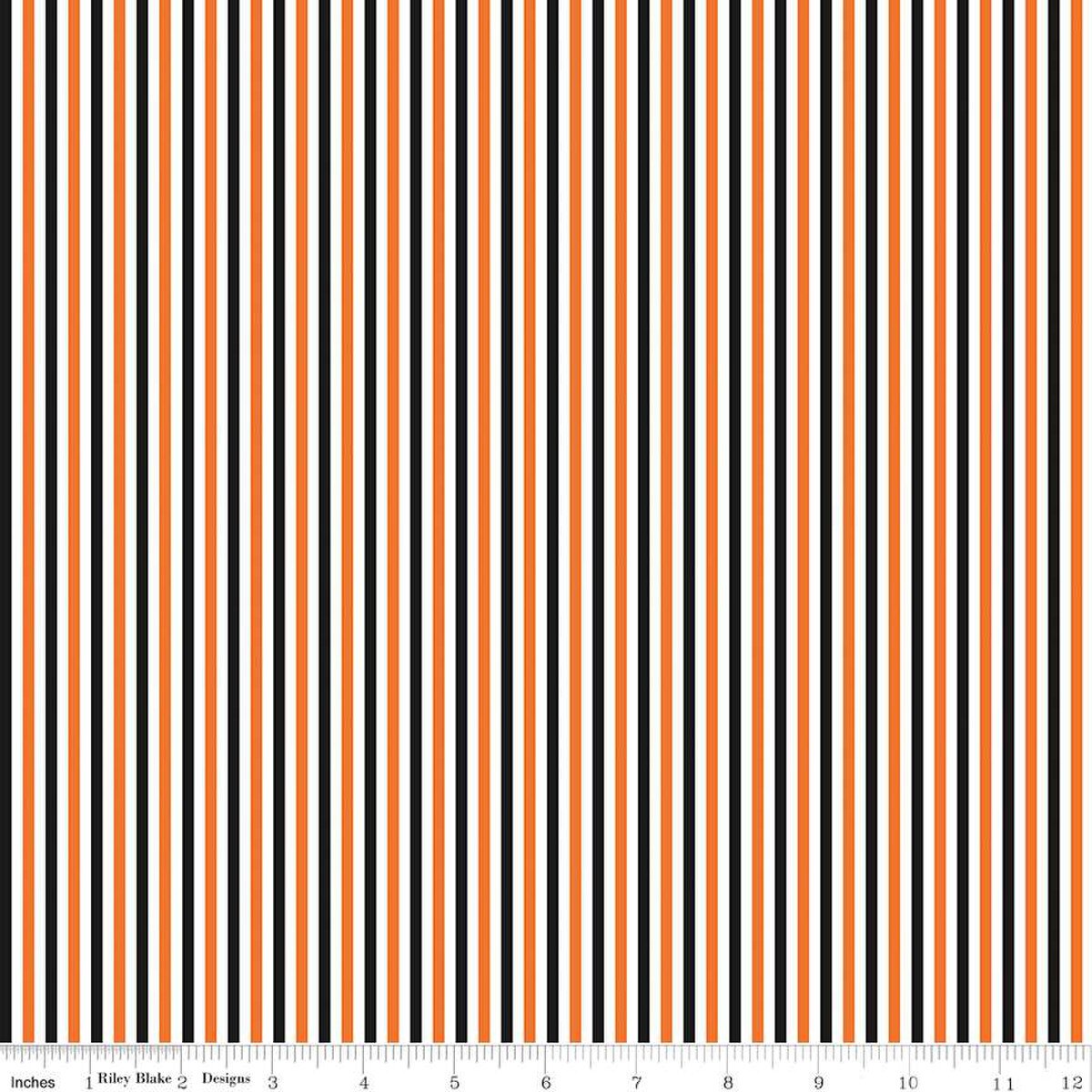 Riley Blake Seasonal Basics 1/8" Stripe Halloween SKU: C495-HALLOWEEN Fabric sold per yard