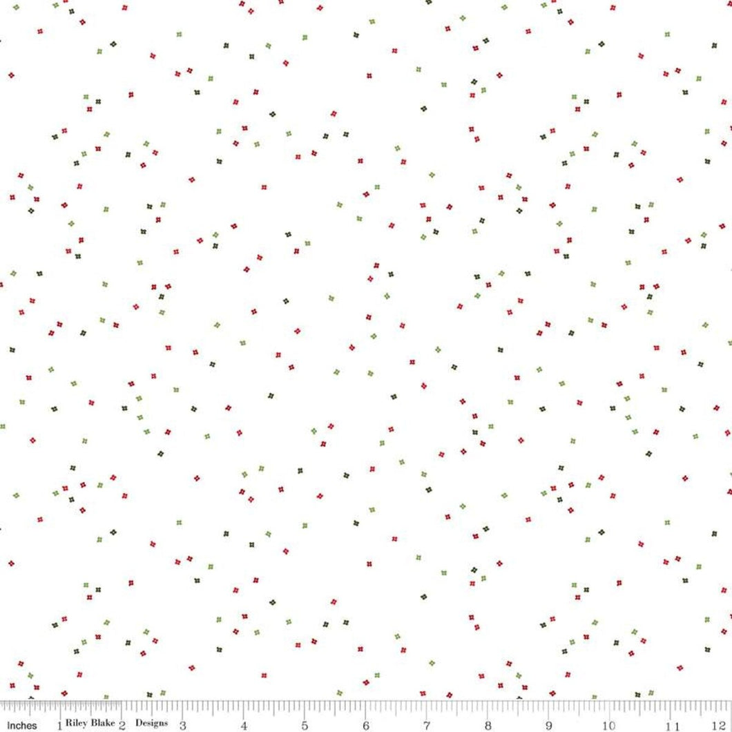 Riley Blake Blossom Santa Clause Fabric  SOLD BY THE QUARTER YARD C730