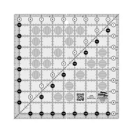 Creative Grids 9.5 x 9.5" Square Non-Slip Rule # CGR9