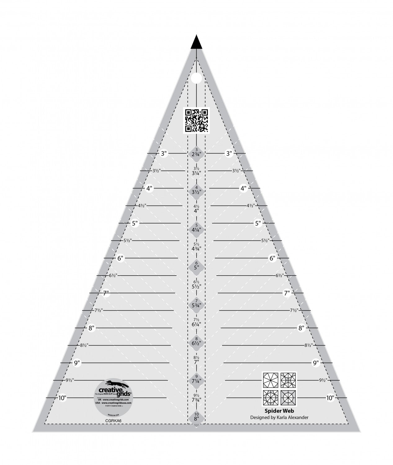 Creative Grids Spider Web Quilt Ruler # CGRKA6