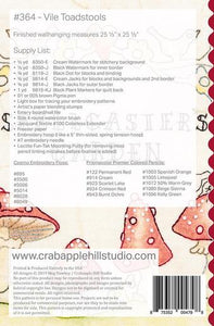 Vile Toadstools Pattern Crabapple Hill Studio