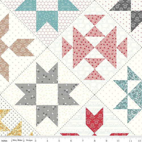 Riley Blake Stitch Multi-color Cheater Fabric Ch10939 Sold by the Yard