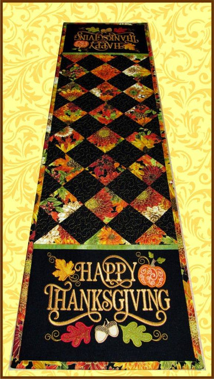 FABRIC KITS for Janine Babich Happy Thanksgiving Wall Hanging FABRIC KIT OR Table Runner FABRIC Kit - USE THE DROP DOWN TO MAKE YOUR SELECTION