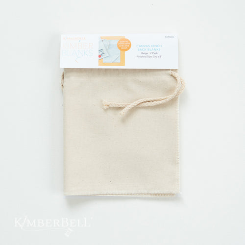 KDKB266 Canvas Cinch Sack Blank, Pack of 2, Beige Kimberbell