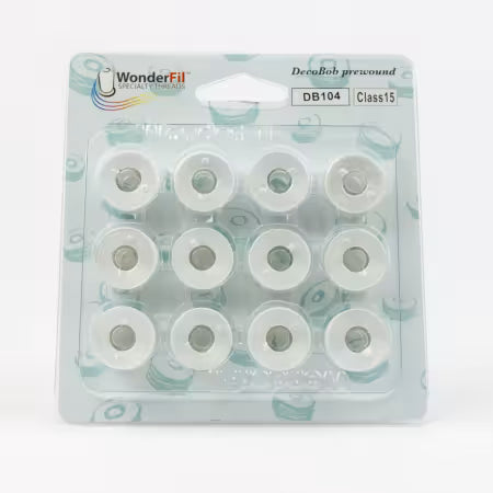 DecoBob Prewound Bobbins Class 15 12ct White # DBP15-104