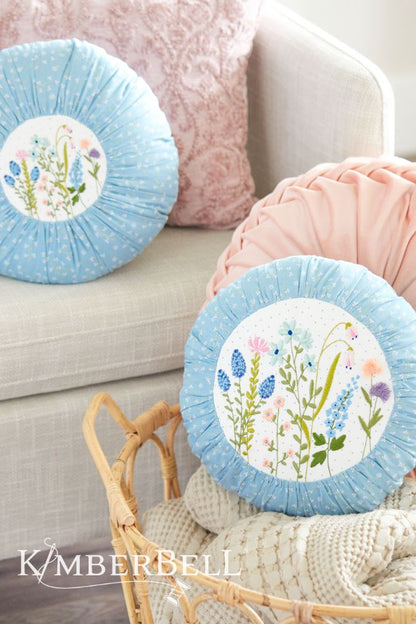 Kimberbell Digital Dealer 2024: January Hello Spring Round Pillow FABRIC KIT AND PILLOW