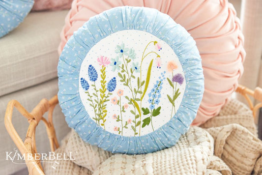Kimberbell Digital Dealer 2024: January Hello Spring Round Pillow FABRIC KIT AND PILLOW