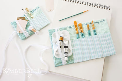 Kimberbell Digital Dealer 2024: April Charming Roll-up Pouch FABRIC KIT 2 SIZES AVAILABLE, 5x7 or 8x12
