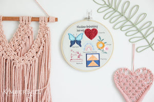 Kimberbell Digital Dealer 2024: March Embroidery Hoop Stitch Sampler FABRIC KIT WITH EMBROIDERY HOOP