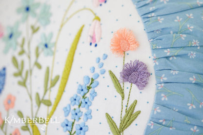 Kimberbell Digital Dealer 2024: January Hello Spring Round Pillow FABRIC KIT AND PILLOW