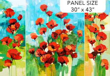 PREORDER Northcott Painted Poppies Fabric Collection Sold by the Yard (DUE OUT FEBRUARY 2027)