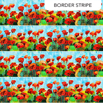 PREORDER Northcott Painted Poppies Fabric Collection Sold by the Yard (DUE OUT FEBRUARY 2027)